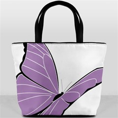 Purple Awareness Butterfly 2 Bucket Handbag from ArtsNow.com Front