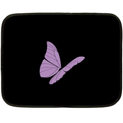 Purple Awareness Butterfly 2 Mini Fleece Blanket (Two Sided) from ArtsNow.com 35 x27  Blanket Back