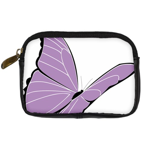 Purple Awareness Butterfly 2 Digital Camera Leather Case from ArtsNow.com Front