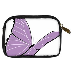 Purple Awareness Butterfly 2 Digital Camera Leather Case from ArtsNow.com Back