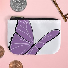 Purple Awareness Butterfly 2 Coin Change Purse from ArtsNow.com Front