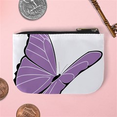 Purple Awareness Butterfly 2 Coin Change Purse from ArtsNow.com Back