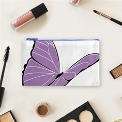 Purple Awareness Butterfly 2 Cosmetic Bag (Small) from ArtsNow.com Front