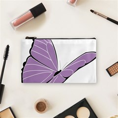 Purple Awareness Butterfly 2 Cosmetic Bag (Small) from ArtsNow.com Front