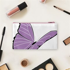 Purple Awareness Butterfly 2 Cosmetic Bag (Small) from ArtsNow.com Back