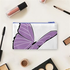 Purple Awareness Butterfly 2 Cosmetic Bag (Small) from ArtsNow.com Back