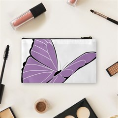 Purple Awareness Butterfly 2 Cosmetic Bag (Small) from ArtsNow.com Back