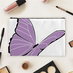 Purple Awareness Butterfly 2 Cosmetic Bag (Large) from ArtsNow.com Front