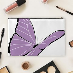 Purple Awareness Butterfly 2 Cosmetic Bag (Large) from ArtsNow.com Back