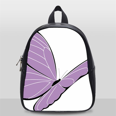 Purple Awareness Butterfly 2 School Bag (Small) from ArtsNow.com Front