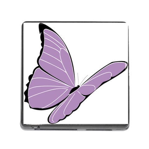 Purple Awareness Butterfly 2 Memory Card Reader with Storage (Square) from ArtsNow.com Front