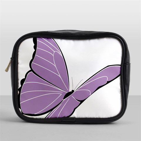 Purple Awareness Butterfly 2 Mini Travel Toiletry Bag (One Side) from ArtsNow.com Front