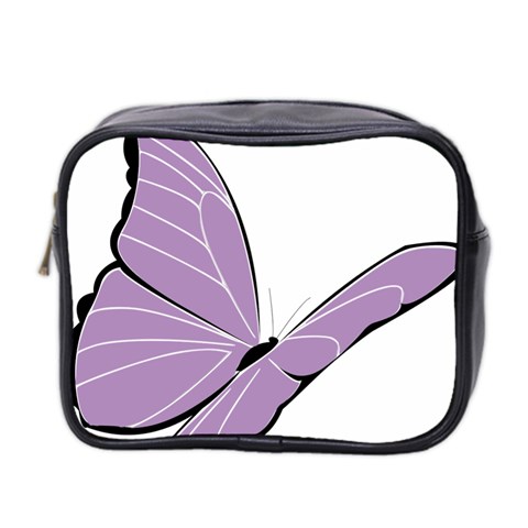 Purple Awareness Butterfly 2 Mini Travel Toiletry Bag (Two Sides) from ArtsNow.com Front