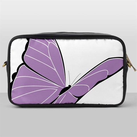 Purple Awareness Butterfly 2 Travel Toiletry Bag (One Side) from ArtsNow.com Front