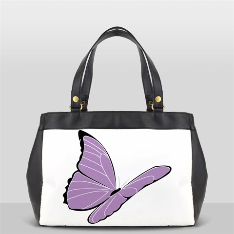 Purple Awareness Butterfly 2 Oversize Office Handbag (One Side) from ArtsNow.com Front