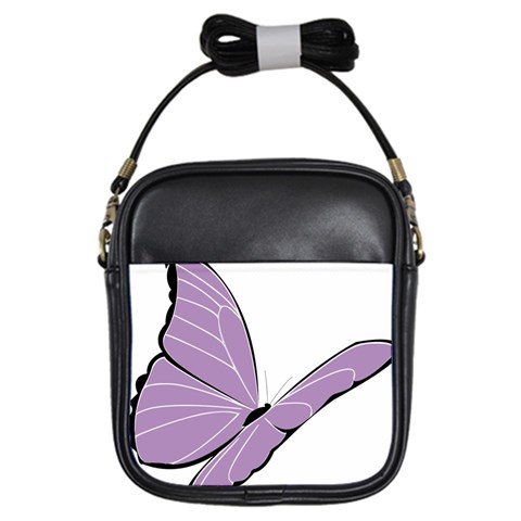 Purple Awareness Butterfly 2 Girl s Sling Bag from ArtsNow.com Front