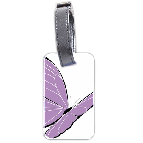 Purple Awareness Butterfly 2 Luggage Tag (Two Sides) from ArtsNow.com Front