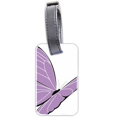 Purple Awareness Butterfly 2 Luggage Tag (Two Sides) from ArtsNow.com Back