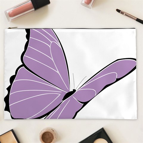 Purple Awareness Butterfly 2 Cosmetic Bag (XXL) from ArtsNow.com Front