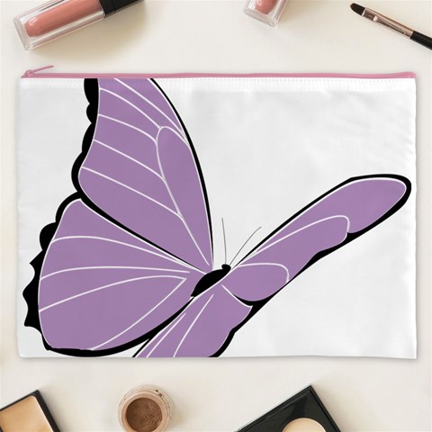 Purple Awareness Butterfly 2 Cosmetic Bag (XXXL) from ArtsNow.com Front