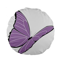 Purple Awareness Butterfly 2 15  Premium Round Cushion  from ArtsNow.com Front