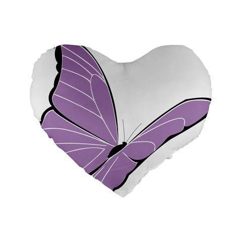 Purple Awareness Butterfly 2 16  Premium Heart Shape Cushion  from ArtsNow.com Front