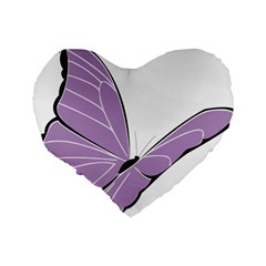 Purple Awareness Butterfly 2 16  Premium Heart Shape Cushion  from ArtsNow.com Back