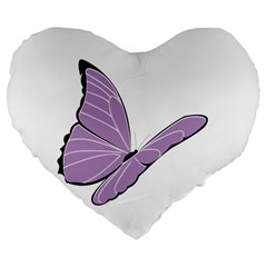 Purple Awareness Butterfly 2 19  Premium Heart Shape Cushion from ArtsNow.com Front