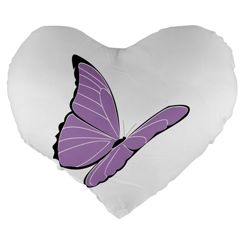 Purple Awareness Butterfly 2 19  Premium Heart Shape Cushion from ArtsNow.com Back