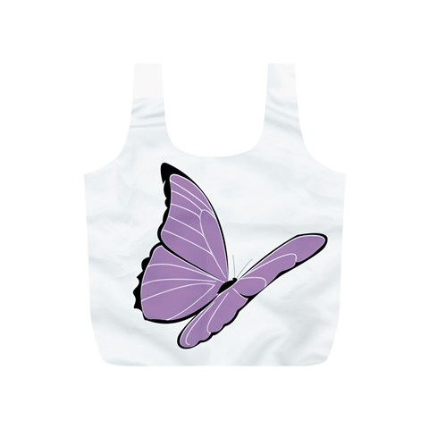 Purple Awareness Butterfly 2 Reusable Bag (S) from ArtsNow.com Back