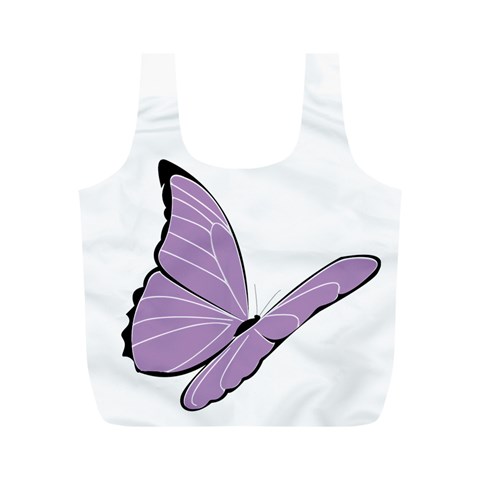 Purple Awareness Butterfly 2 Reusable Bag (M) from ArtsNow.com Front