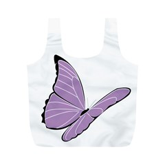 Purple Awareness Butterfly 2 Reusable Bag (M) from ArtsNow.com Front