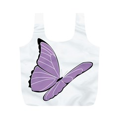 Purple Awareness Butterfly 2 Reusable Bag (M) from ArtsNow.com Back