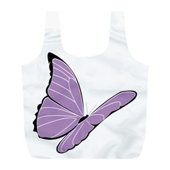 Purple Awareness Butterfly 2 Reusable Bag (L) from ArtsNow.com Front