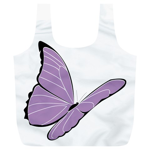 Purple Awareness Butterfly 2 Reusable Bag (XL) from ArtsNow.com Front