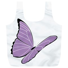 Purple Awareness Butterfly 2 Reusable Bag (XL) from ArtsNow.com Back