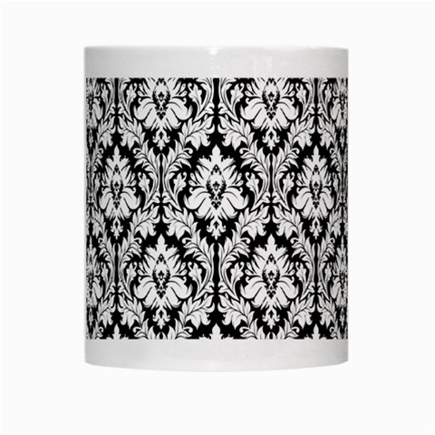 White On Black Damask White Coffee Mug from ArtsNow.com Center