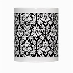 White On Black Damask White Coffee Mug from ArtsNow.com Center