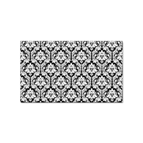 White On Black Damask Sticker (Rectangle) from ArtsNow.com Front