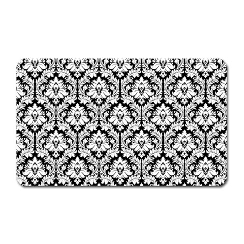 White On Black Damask Magnet (Rectangular) from ArtsNow.com Front