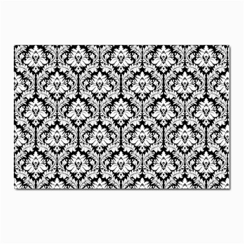 White On Black Damask Postcard 4 x 6  (10 Pack) from ArtsNow.com Front