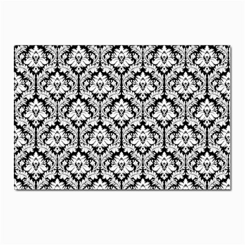 White On Black Damask Postcards 5  x 7  (10 Pack) from ArtsNow.com Front