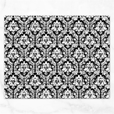 White On Black Damask Jigsaw Puzzle (Rectangle) from ArtsNow.com Front