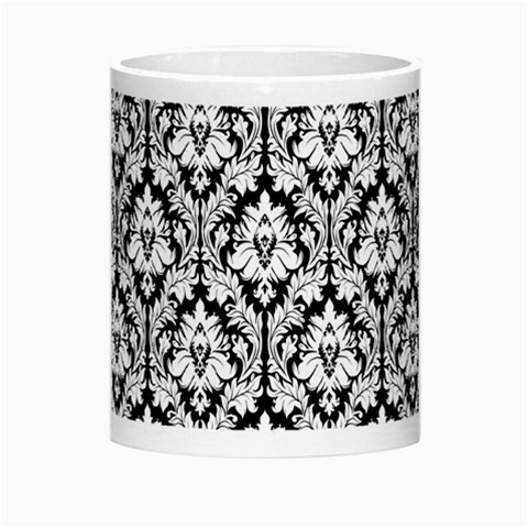 White On Black Damask Morph Mug from ArtsNow.com Center