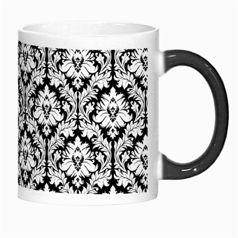 White On Black Damask Morph Mug from ArtsNow.com Right