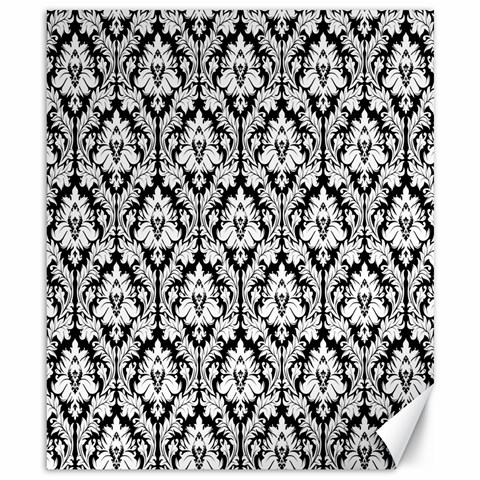 White On Black Damask Canvas 8  x 10  (Unframed) from ArtsNow.com 8.15 x9.66  Canvas - 1