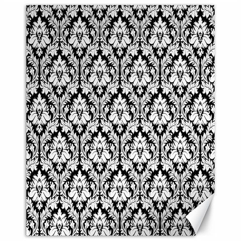 White On Black Damask Canvas 16  x 20  (Unframed) from ArtsNow.com 15.75 x19.29  Canvas - 1