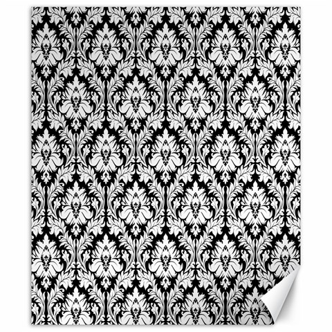 White On Black Damask Canvas 20  x 24  (Unframed) from ArtsNow.com 19.57 x23.15  Canvas - 1