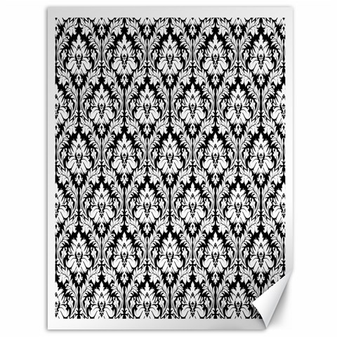 White On Black Damask Canvas 36  x 48  (Unframed) from ArtsNow.com 35.26 x46.15  Canvas - 1