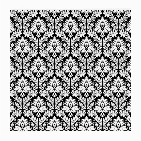 White On Black Damask Glasses Cloth (Medium) from ArtsNow.com Front